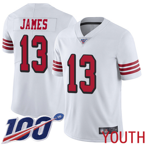 San Francisco 49ers Limited White Youth Richie James NFL Jersey #13 100th Season Rush Vapor Untouchable->youth nfl jersey->Youth Jersey